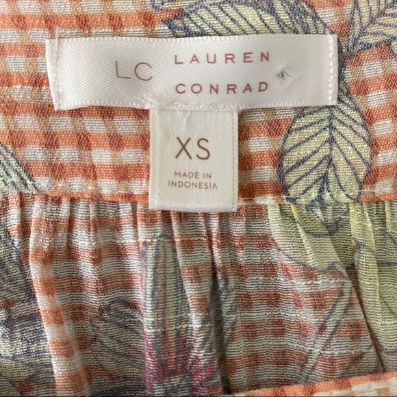 LC Lauren Conrad floral pheasant boho shirt Size XS - Picture 9 of 11